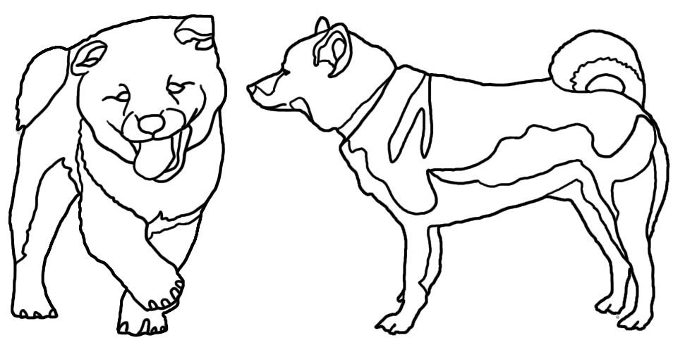 線画　犬の画像1