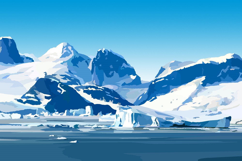 南極氷山のイラスト